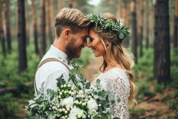 Wedding Couple in Forest