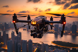 Un drone survain une ville