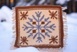Handmade Snowflake Pillow in Snow