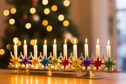 Holiday Candles with Festive Decor