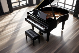 Elegant Grand Piano in Sunlit Room
