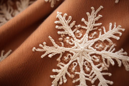 Embroidered Snowflake on Fabric