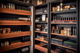 shelves of cosmetics on shelves