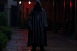 a person in a black robe