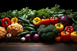 un groupe de légumes sur une table