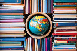 Globe Encircled by Books