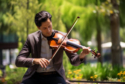 Un homme jouant un violon