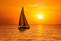 Sailing Yacht at Sunset