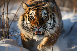 un tigre dans la neige