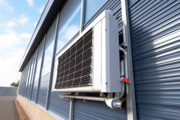 Industrial Air Conditioning Unit on Building Exterior