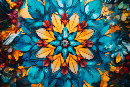 Abstract Kaleidoscopic Floral Pattern