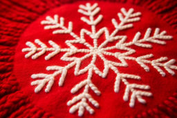 Red Snowflake Embroidery Texture