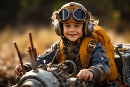 a child wearing goggles and a helmet