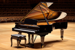 Grand Piano on Concert Stage