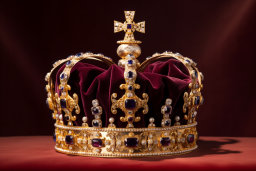 Eine goldene Krone mit Juwelen darauf