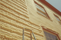 Foam Insulation on Building Exterior