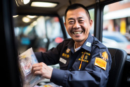 a smiling man in a police uniform