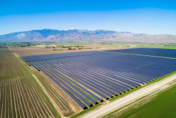a solar panels in a field