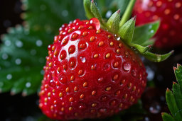un gros plan d'une fraise