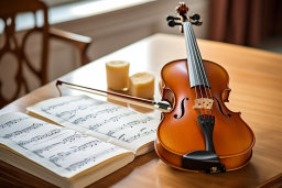 Un violon sur une table