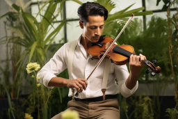 Un homme jouant un violon