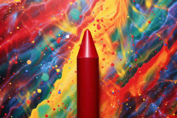 "Vibrant Crayon Against Abstract Art"