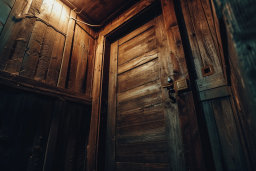 Rustic Wooden Door with Vintage Details