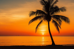 a palm tree on a beach
