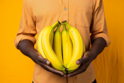 une personne qui tient un tas de bananes