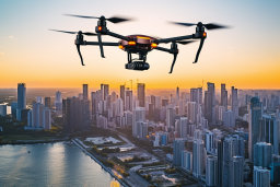 Un drone survain une ville