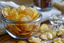a bowl of potato chips