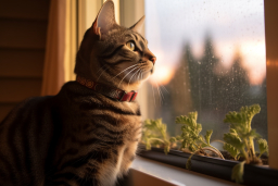 Un chat qui regarde par une fenêtre