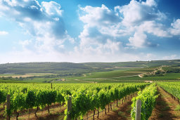 a vineyard with rows of vines