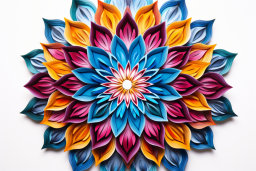 Une fleur colorée faite de papier