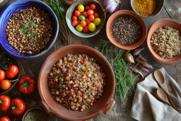 Assorted Bowls of Legumes and Grains