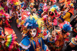 Vibrant Carnival Costumes and Festivity