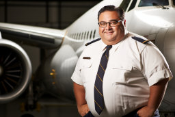 un homme en uniforme debout devant un avion