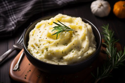 a bowl of mashed potatoes