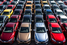 un groupe de voitures garées dans un parking