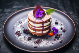 Gourmet Dessert with Edible Flowers