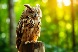 an owl sitting on a post