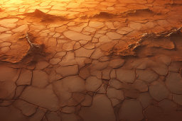 Cracked Desert Earth Under Golden Light