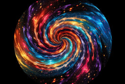 Colorful Swirling Galaxy Art