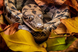 Un serpent dans les feuilles