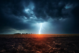 Lightning Strike on a Stormy Field