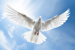Une colombe blanche volant dans le ciel