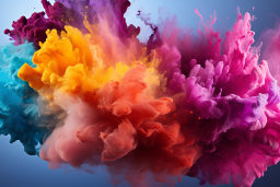 uma nuvem colorida de tinta