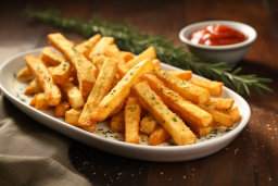 Seasoned French Fries with Ketchup