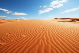 une dune de sable avec un ciel bleu et des nuages