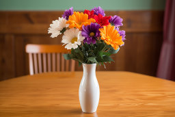 Colorful Bouquet in White Vase